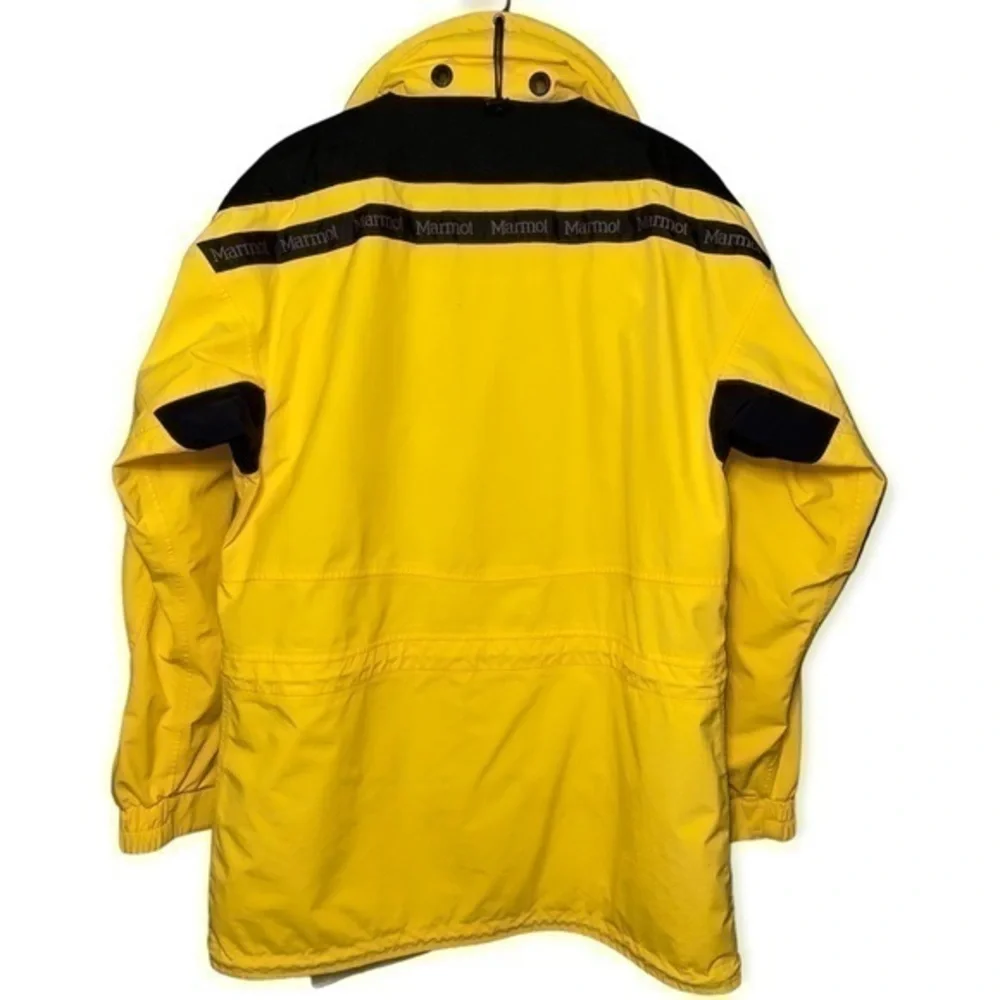 Marmot Men’s Size M Yellow Black Goretex Performance Shell Coat Jacket - Picture 3 of 9